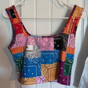 Colorful bandana patterned tank top!